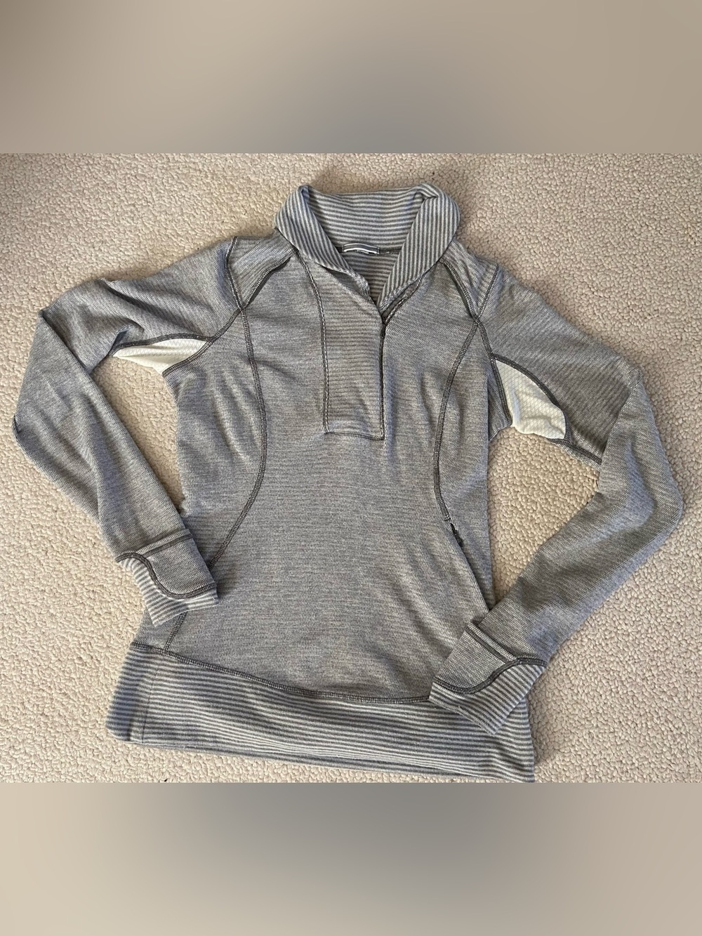Lululemon - Striped Gray Pullover